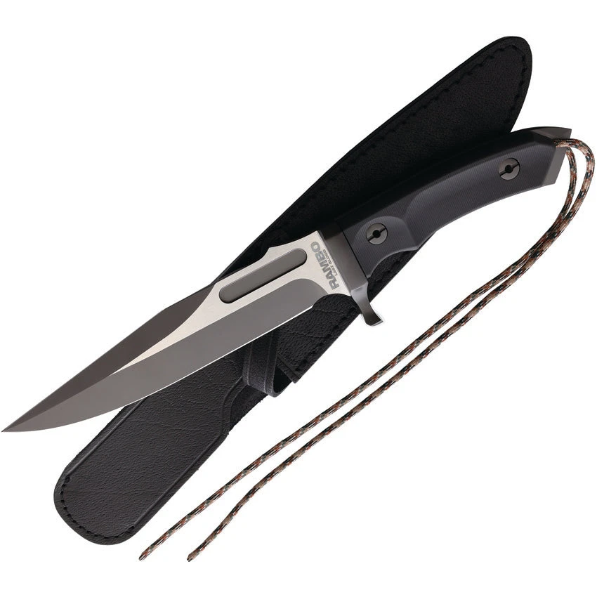 Rambo Last Blood Bowie Black Sculpted Stainless Steel Fixed Blade Knife W/ Sheath 9416 3 Rambo Last Blood Bowie Black Sculpted Stainless Steel Fixed Blade Knife W/ Sheath 9416 - Image 3