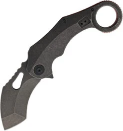 Revo K9 Karambit Black Folding Stonewashed Pocket Knife 006blk