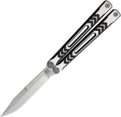 Revo Nexus Balisong Black & Gray Aluminum 154CM Stainless Butterfly Knife NXSTTBK