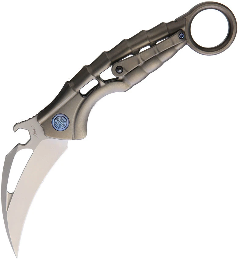 Rike Knife Alien 2 Linerlock Gray Titanium Karambit Folding Knife Alien2g 1 Rike Knife Alien 2 Linerlock Gray Titanium Karambit Folding Knife Alien2g