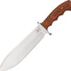 Rough Rider Bowie Stainless Fixed Blade Brown Rich Grain Wood Handle Knife 1022