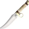Rough Rider Hideout Bowie White Bone Handle Stainless Fixed Blade Knife 1688