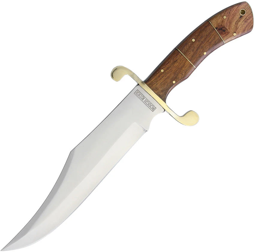 Rough Rider 14.5" Brown Wood Fixed Blade Bowie Knife W/ Sheath 2007 1 Rough Rider 14.5" Brown Wood Fixed Blade Bowie Knife W/ Sheath 2007