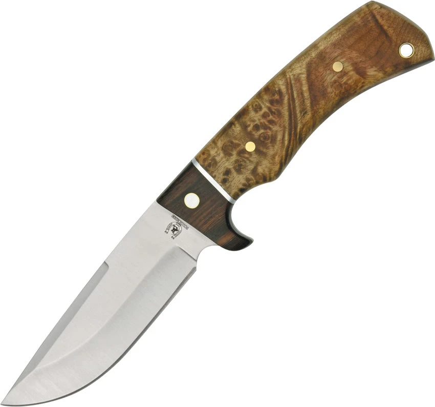 Rough Rider Burl Wood Handle Stainless Fixed Blade Hunting Knife + Sheath 844 1 Rough Rider Burl Wood Handle Stainless Fixed Blade Hunting Knife + Sheath 844