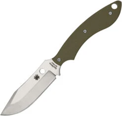Spyderco Stok Bowie OD Green G10 8Cr13MoV Fixed Blade Knife W/ Sheath FB49GPOD