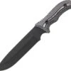 Schrade Fixed Blade Gray Black Micarta Full Tang Knife W/ Sharpener F37M