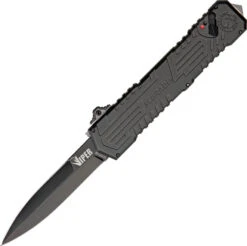 Schrade Viper Out The Front 3rd Generation Black A/O Dagger Blade Knife OTF3B