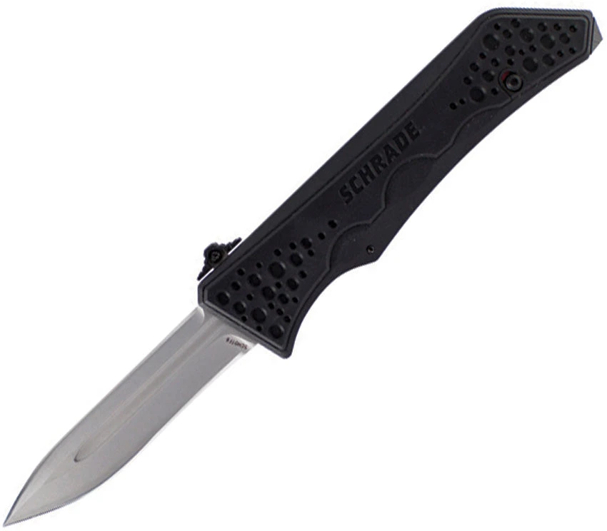 Schrade Out The Front A/O Black Aluminum Handle Stainless Blade Knife OTF6 1 Schrade Out The Front A/O Black Aluminum Handle Stainless Blade Knife OTF6