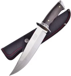 Frost Cutlery 12" Fixed Blade Walnut Wood Handle Bowie Knife With Sheath SHP016SS