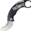 Krudo SNAG X Framelock Black Aluminum Karambit Finger Ring Folding Knife 344