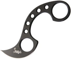 Krudo SNAGette Black 8Cr14MoV Stainless Karambit Finger Ring Fixed Blade Knife TT9BK