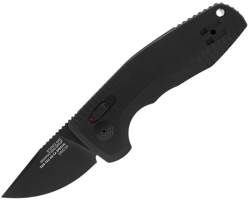 SOG Automatic Sog -Tac Au Compact Black CA Special D2 Drop Point 2" Knife 15381157 1 SOG Automatic Sog -Tac Au Compact Black CA Special D2 Drop Point 2" Knife 15381157