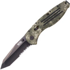 SOG Aegis Assisted Opening Piston Lock Camo Folding Tanto Knife Ae07cp