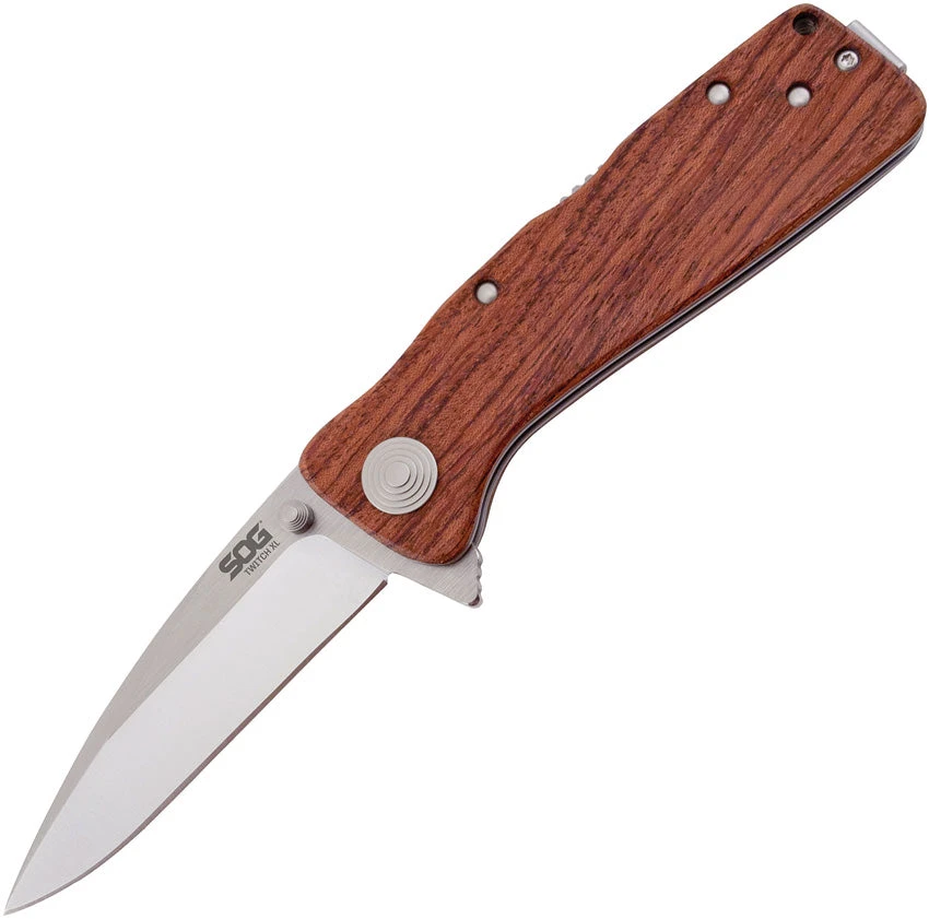 SOG Twitch XL Rosewood Handle Assisted Open Folding Pocket Knife Twi24cp 1 SOG Twitch XL Rosewood Handle Assisted Open Folding Pocket Knife Twi24cp