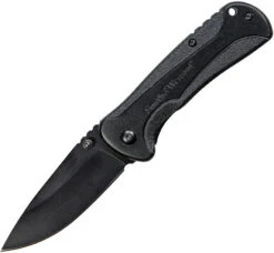 Smith & Wesson Linerlock A/O Black Aluminum Folding 8Cr13 Pocket Knife 1084305