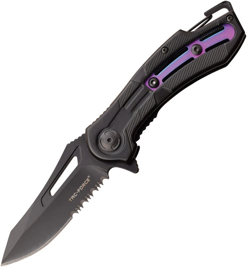 Tac Force Spring Assisted Purple & Black Folding Knife 1026rb 1 Tac Force Spring Assisted Purple & Black Folding Knife 1026rb