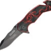 Tac Force Dragon Strike A/O Black & Red Rescue Linerlock Folding Knife 759BR