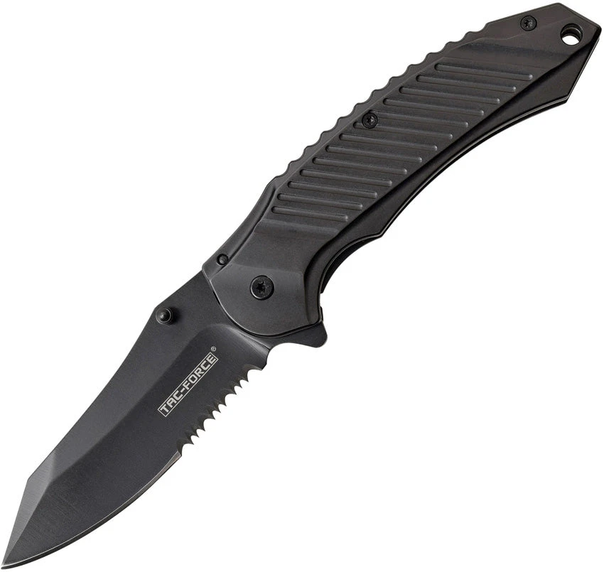 Tac Force Framelock A/O Stainless 3Cr13 Black Serrated Folding Knife 968BK 1 Tac Force Framelock A/O Stainless 3Cr13 Black Serrated Folding Knife 968BK