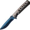 Tac Force Linerlock A/O Gray Stainless Handle Blue TiNi Coat Folding Knife 973BL