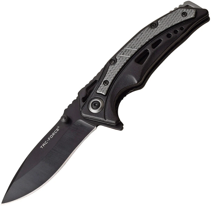 Tac Force Linerlock A/O Black & Gray Aluminum Handle 3Cr13 Folding Knife 991GY 1 Tac Force Linerlock A/O Black & Gray Aluminum Handle 3Cr13 Folding Knife 991GY