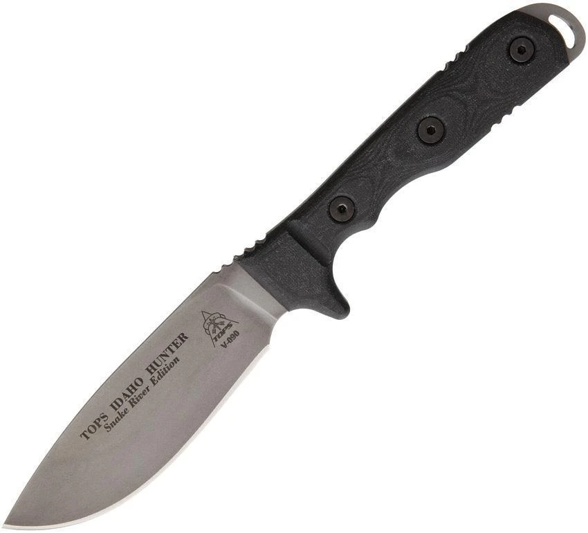 TOPS 10" Idaho Hunter Snake River Edition Fixed Blade Black Handle Knife TIH02 2 TOPS 10" Idaho Hunter Snake River Edition Fixed Blade Black Handle Knife TIH02 - Image 2
