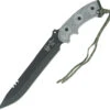 TOPS 15.25" Anaconda Hunters Point Fixed Blade Black Micarta Handle Knife AN9HP