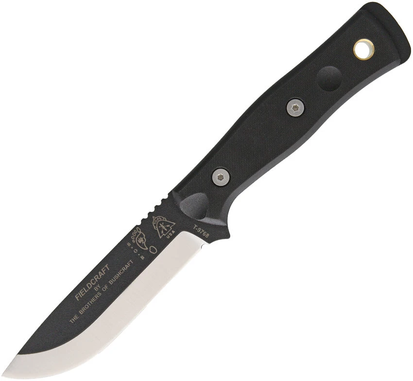 TOPS Fieldcraft BOB Hunter Fixed Blade Black G10 Handle Knife + Sheath BROSBLK10 1 TOPS Fieldcraft BOB Hunter Fixed Blade Black G10 Handle Knife + Sheath BROSBLK10