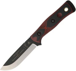 TOPS Fieldcraft BOB Fixed Hunter Blade Red & Black Handle Knife W/ Sheath BROSRB