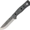 TOPS BOB Hunter Tumble Finish Fixed Blade Gray Canvas Handle Knife BROSTBF02