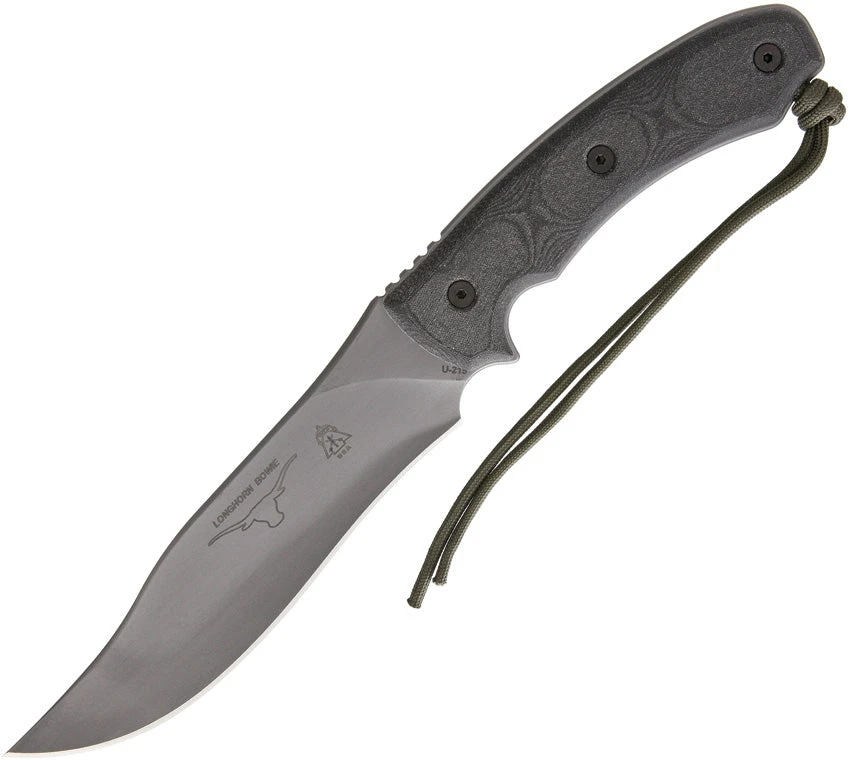 TOPS 13" Longhorn Bowie Black River 1095 High Carbon Fixed Blade Knife LONGBBRW 1 TOPS 13" Longhorn Bowie Black River 1095 High Carbon Fixed Blade Knife LONGBBRW