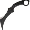 TOPS 11.25" Tac Tops Karambit Fixed Blade Glass Breaker Black Handle Knife TAC01