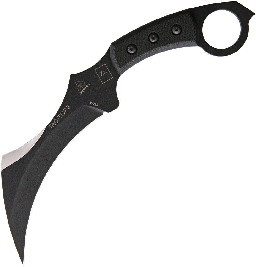 TOPS 11.25" Tac Tops Karambit Fixed Blade Glass Breaker Black Handle Knife TAC01 1 TOPS 11.25" Tac Tops Karambit Fixed Blade Glass Breaker Black Handle Knife TAC01