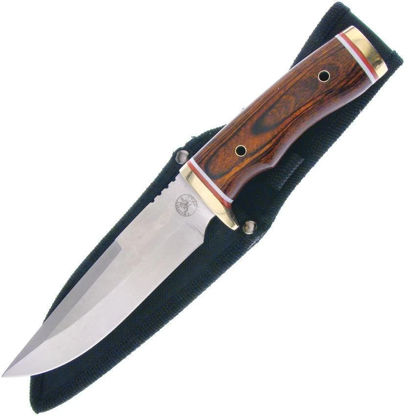 Frost Trophy Stag Pakkawood Handle Stainless Fixed Bowie W/ Belt Sheath TS177 1 Frost Trophy Stag Pakkawood Handle Stainless Fixed Bowie W/ Belt Sheath TS177