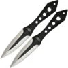 UZI Set Of Two Black Stainless Throwing Knives W/ Sheath KTRWTZP
