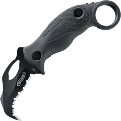 Walther KDK Karambit Defense Black Stainless Folding Serrated Knife 50764