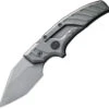 We Knife Typhoeus Folding Push Dagger Knife Gray Titanium CPM-20CV W/ Sheath 21036B2