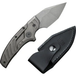 We Knife Typhoeus Folding Push Dagger Knife Gray Titanium CPM-20CV W/ Sheath 21036B2 -Elite Knives Shop WE21036B2 add 02