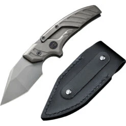 We Knife Typhoeus Folding Push Dagger Knife Gray Titanium CPM-20CV W/ Sheath 21036B2 -Elite Knives Shop WE21036B2 add 03