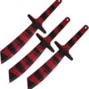 World Knife Throwing League Blackhawk Black & Red Stainless 3pc Throwing Knives Set 065