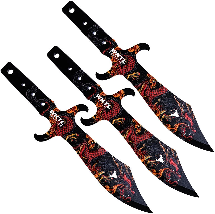 Toro Knives Tesoro Red Fire Dragon Black Stainless 3pc Throwing Knives Set 071 1 Toro Knives Tesoro Red Fire Dragon Black Stainless 3pc Throwing Knives Set 071