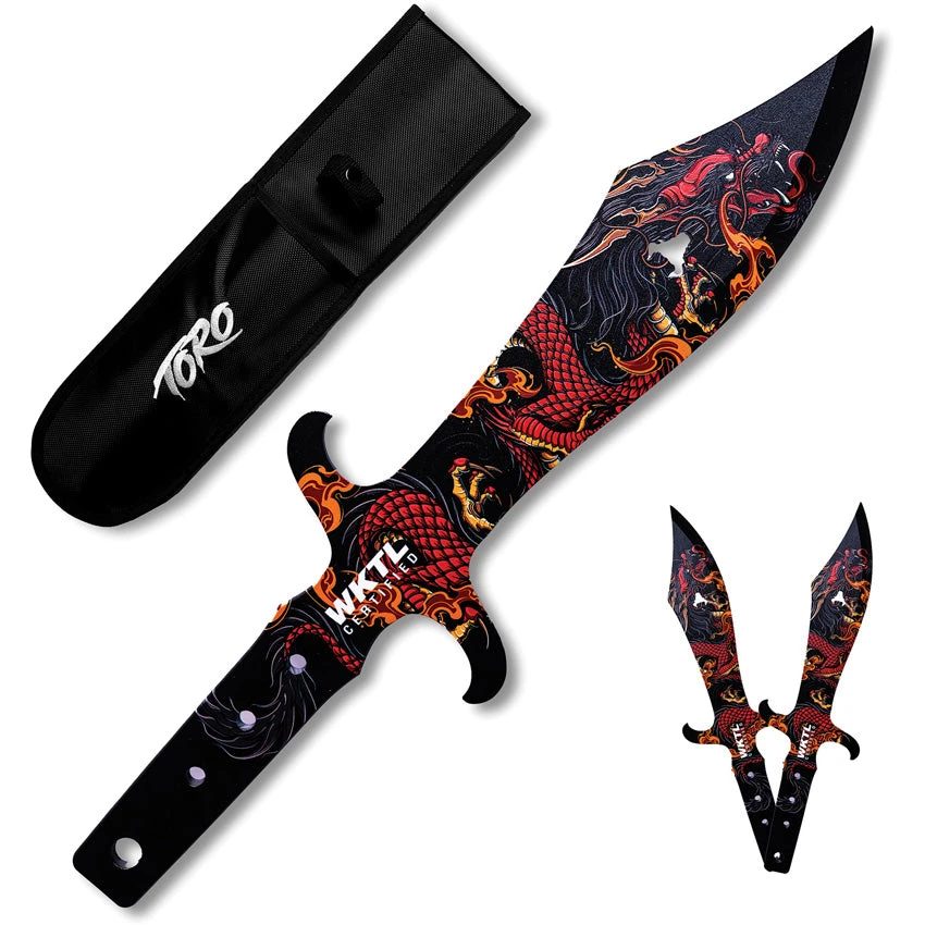 Toro Knives Tesoro Red Fire Dragon Black Stainless 3pc Throwing Knives Set 071 3 Toro Knives Tesoro Red Fire Dragon Black Stainless 3pc Throwing Knives Set 071 - Image 3