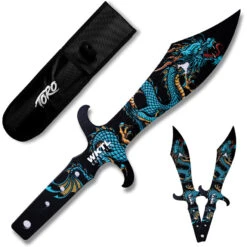 Toro Knives Tesoro Blue Water Dragon Black Stainless 3pc Throwing Knives Set 072 5 Toro Knives Tesoro Blue Water Dragon Black Stainless 3pc Throwing Knives Set 072 -Elite Knives Shop WKTL072 add 02