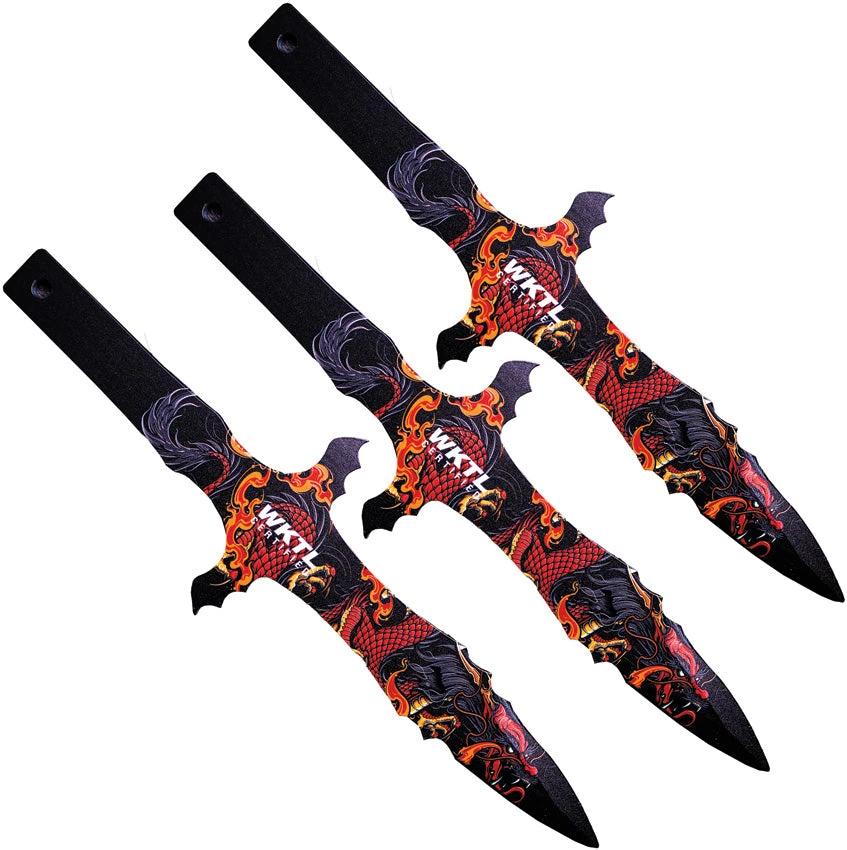 Toro Knives Grito Red Fire Dragon Black Stainless 3pc Throwing Knives Set 073 1 Toro Knives Grito Red Fire Dragon Black Stainless 3pc Throwing Knives Set 073