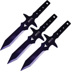 Toro Knives Barbaro Black & Purple Stainless 3pc Throwing Knives Set 085