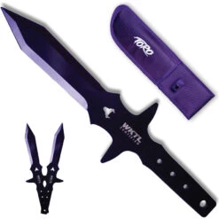 Toro Knives Barbaro Black & Purple Stainless 3pc Throwing Knives Set 085 -Elite Knives Shop WKTL085 add 02