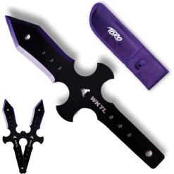 Toro Knives Muerto Black & Purple Stainless 3pc Throwing Knives Set 086 -Elite Knives Shop WKTL086 add 02
