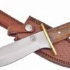 Frost Cutlery Chipaway Fixed Blade Bowie Walnut Wood Knife W/ Leather Sheath CW677WW